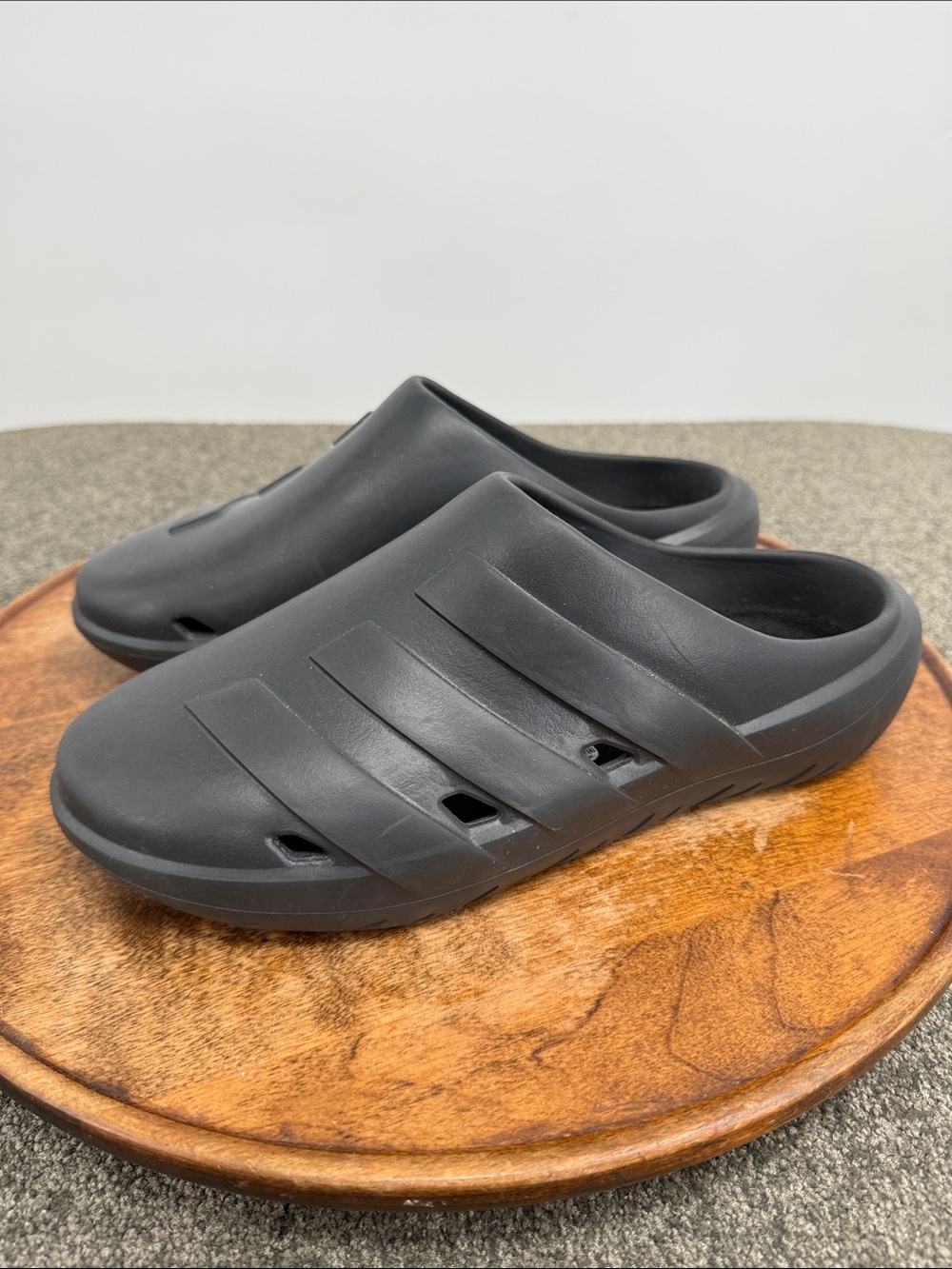 Adidas Shoes Mens 7 Adicane Clogs Black Rubber Slip On Athletic Recovery Unisex